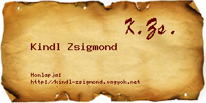 Kindl Zsigmond névjegykártya