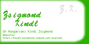 zsigmond kindl business card